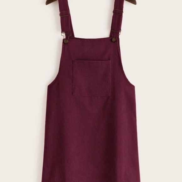 Dresses & Skirts - Burgundy Pinafore Dress